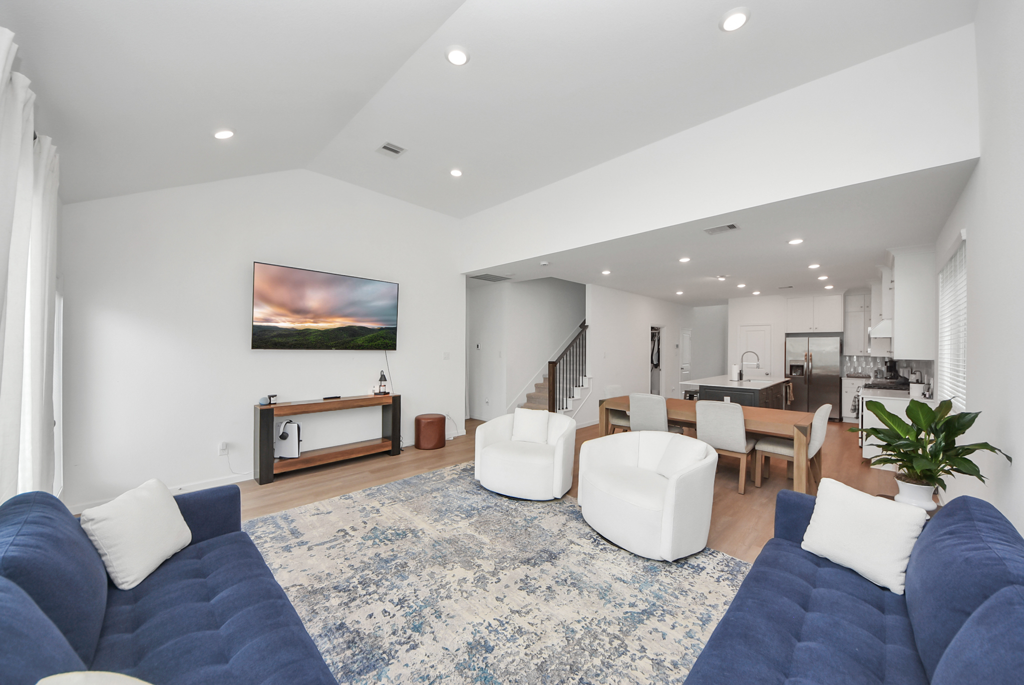 Living room corner with natural light
