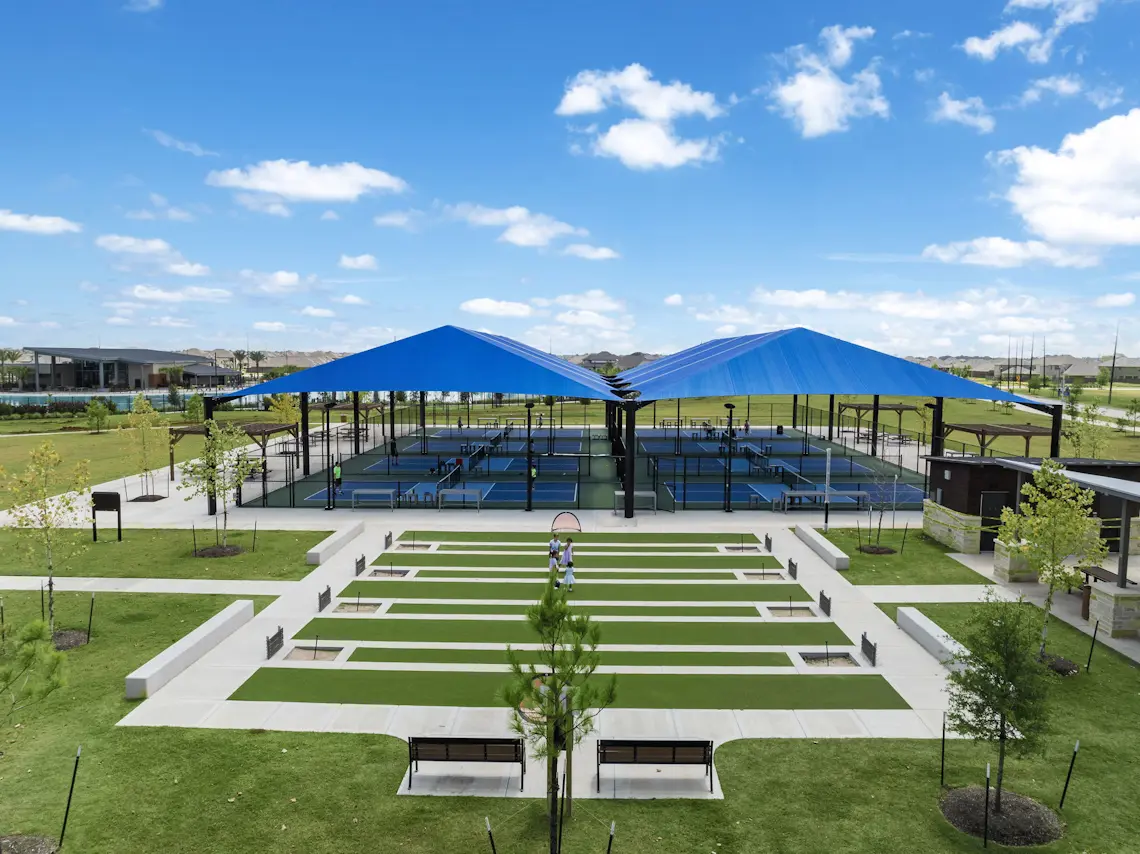 Covered pickleball courts and sports amenities at Sunterra